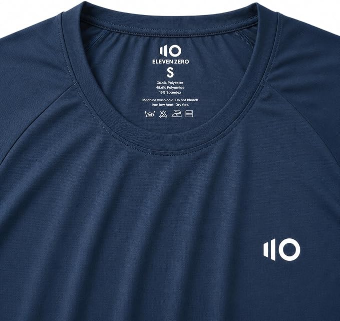 Sports Unisex Performance T Shirt, Lightweight Navy Athletic Tee, Stretch Training Shirt