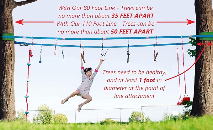 Lily's Things Replacement Slack Line and Ratchet for Double Ninja Course Sets - Ninja Slackline…