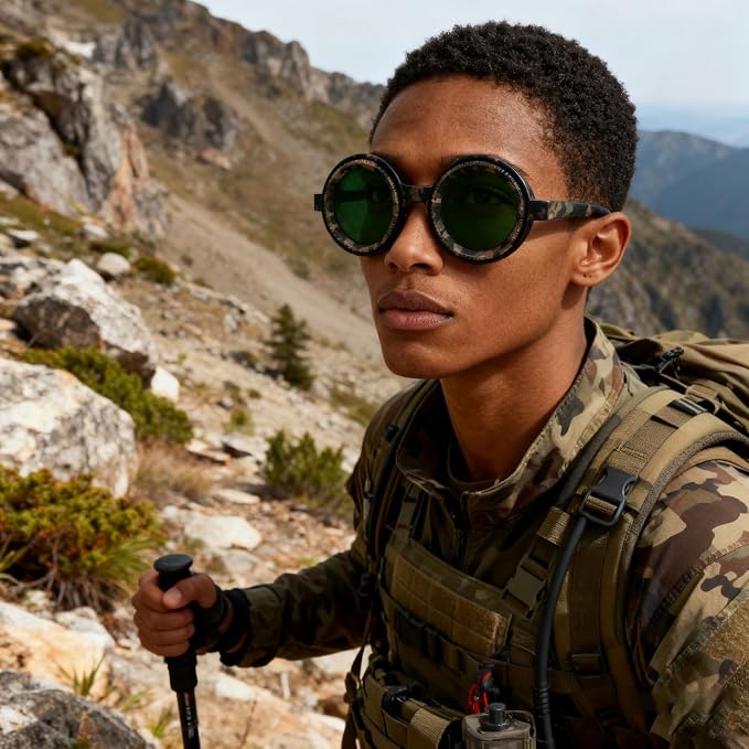 Polarized Adjustable Sunglasses HD Retro Round Glasses with ND Filter Lenses for Fishing/Street Photography Men Women