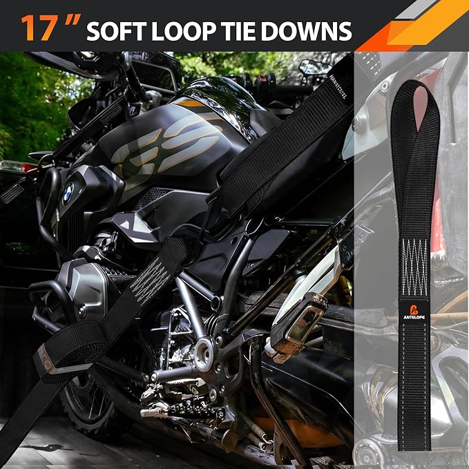 Ratchet Tie Down Straps Set, 5250 LBS Breaking Strength, 4 Pack 1.5" x 15' Heavy Duty Ratchet Straps, Cargo Strap, Motorcycle Straps for Trucks, Bicycle, Kayak, Moving, Tie Downs with S Hooks, Black