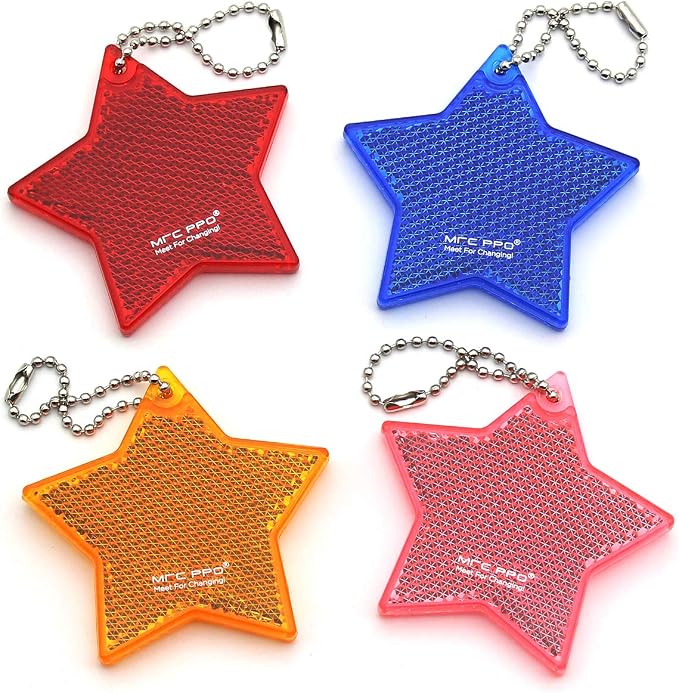 4Pcs Safety Reflector - Stylish Reflective Gear for Jackets, Bags, Purses, Backpacks, Strollers and Wheelchairs