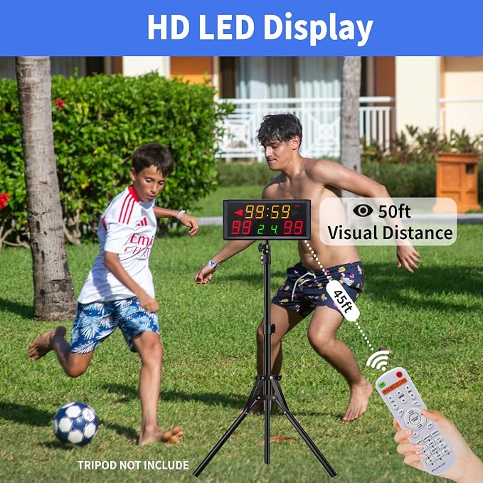 LED Electronic Scoreboard with Power Supply,Score Keeper with Timer Clock,Portable Digital Scoreboard with Remote for Corn Hole,Board Game,Indoor & Outdoor Game
