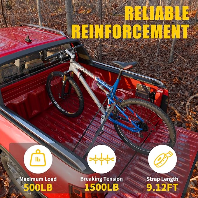 Retractable Ratchet Straps Compatible with 2024 2025 2026 Ford Ranger Retracting Straps 2PCS Auto Retract Securing Strap Tie Down System for Ranger Accessories