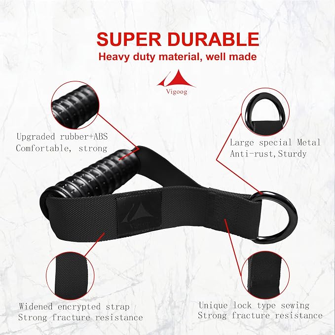 Heavy Duty Gym Workout Handles Attachment for Cable Machine,Resistance Band,Pulley System Home Exercise Equipment, Comfortable and Stronger Grip