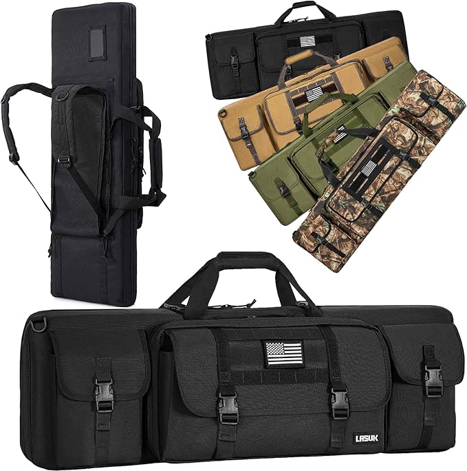 28" 32" 36" 42" 46" 48" 51" 55" Soft Double Rifle Bag, Portable Long Rifle Bag for Outdoor Hunting Shooting, Gun Case Storage & Transportation, with Multiple Colors