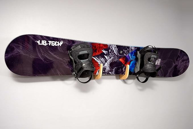 Grassracks Bamboo & Birch Snowboard Rack and Skateboard Rack - Moloka`i Series Snowboard Wall Mount