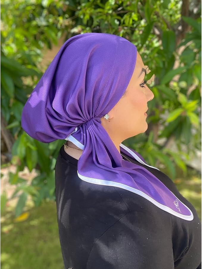 Dry Fit Pretied Activewear Head Scarf, Non-Slip Velvet Band Attached, Lightweight Adjustable Headcover