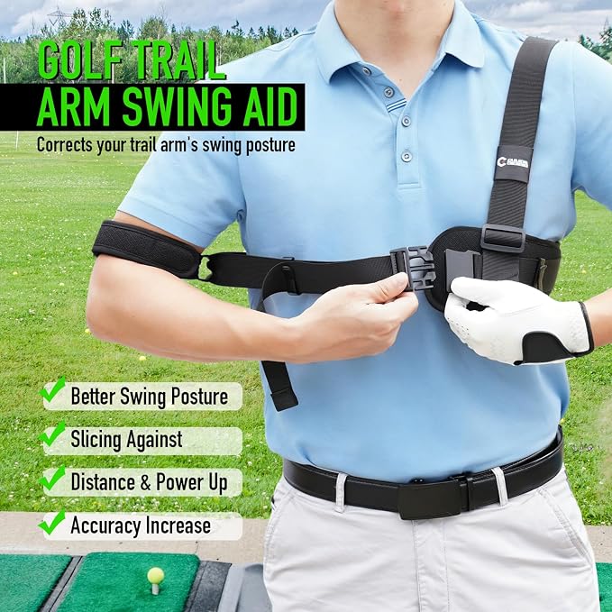 GAIARENA Golf Trail Arm Swing Aid Slider Golf Training Aid, Trainer Equipment to Eliminate Slices & Chicken Wing Swing, Gifts for Men Women Beginner Golfers