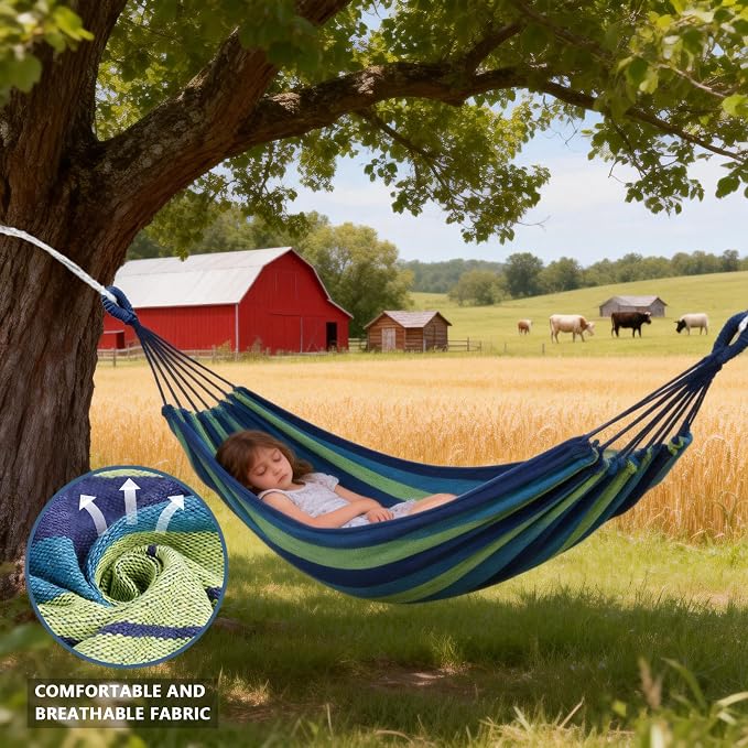 Outdoor Garden Camping Hammock, Portable Hammock for Patio Yard Garden Backyard Porch Travel, 300 Lbs Maximum Weight Capacity