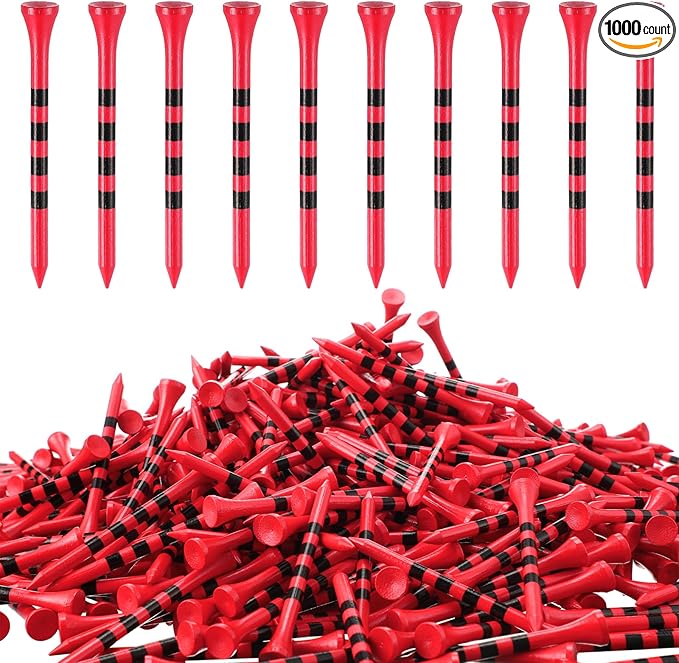 Vinsot 1000 Pcs Golf Tees Bulk 3-1/4'' Wooden Tees for Driving Range, Golf Club Accessories for Men Dad