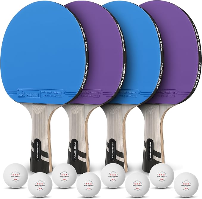 PRO-SPIN Ping Pong Paddles – ITTF Approved Professional Table Tennis Rackets with Carbon Fiber for Superior Control | 7-Ply Blade, Premium Rubber, 2.0mm Sponge