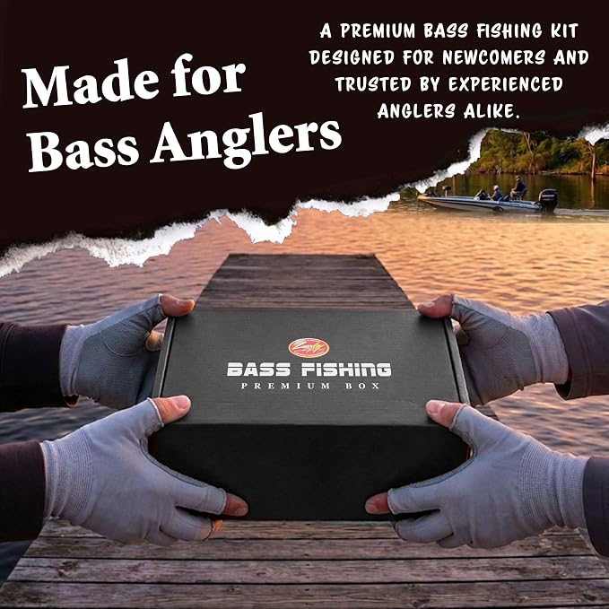 LUCKY CRAFT Bass Premium Box, 7 Freshwater Fishing Lures for Lake and River Fish, Mystery Selection Tackle Box with Surprise Bass Lures, Fishing Gear Accessories