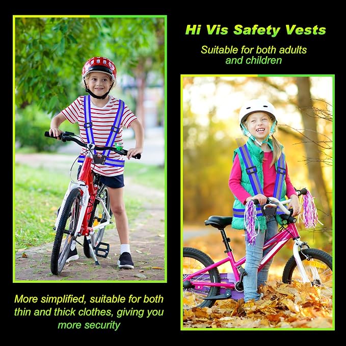 Hercicy 20 Pcs Reflective Vest High Visibility Safety Vests, Adjustable Running Gear Straps Lightweight Reflector for Construction (Blue)