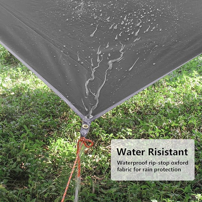 Unigear Hammock Rain Fly, 16.5/14.4/13.1/9.8ft Camping Tarp, UV Protection & Waterproof & Lightweight for Camping, Backpacking and Outdoor Adventure (Gray, 9.8 * 9.8ft)
