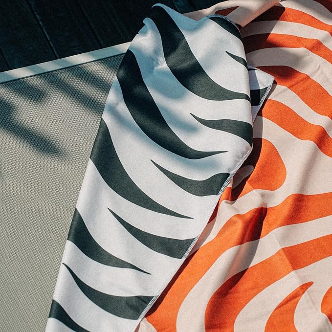 Coralia & Co. Large Microfiber Beach Towel - Quick Dry, Sand-Free, Lightweight with Convenient Storage Pouch (Ocean Breeze)