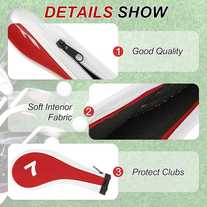 PATIKIL Golf Club Head Cover, Number Golf Club Irons Covers Neoprene Driver Headcover Golf Lovers Gifts