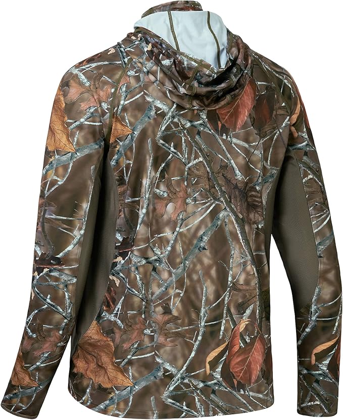 BASSDASH Men's UPF 50+ Camo Long Sleeve Hunting Fishing Hoodie Shirt