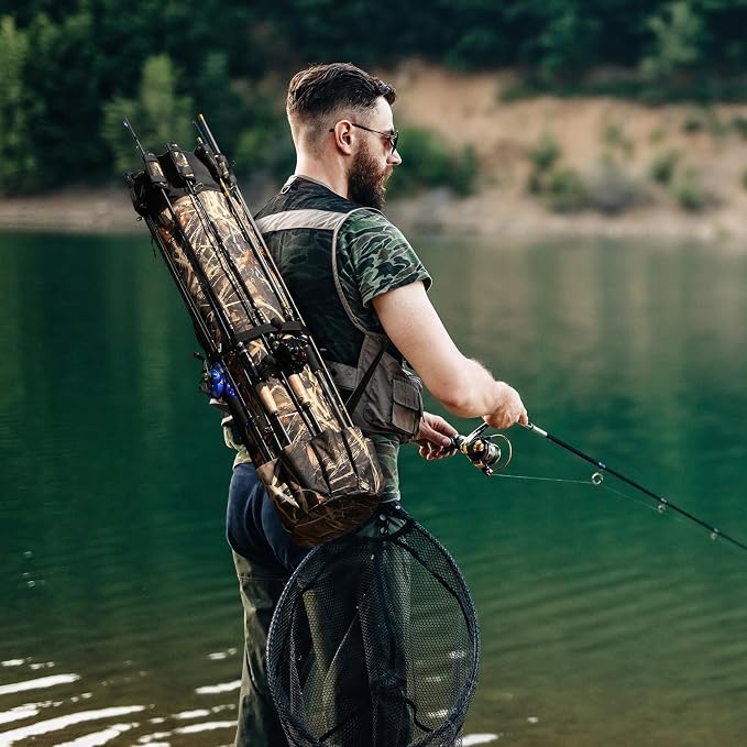 Fishing Pole Bag Rod Case, Folding Fishing Pole Bag Fishing Gear