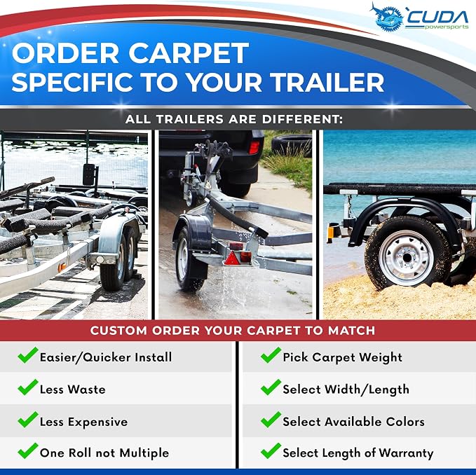Boat Trailer Bunk Carpet (Black)- 36oz Forever Boat Bunk Carpet (9" W x 150'L, Black) Bunk Board Carpeting for Bunks