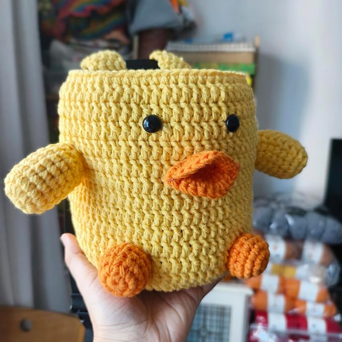 Handmade Crochet Rock Climbing Chalk Bag, Fun Plush Animal Chalk Pouch with Drawstring, Adjustable Waist Belt for Indoor Outdoor Bouldering Sport Climbing