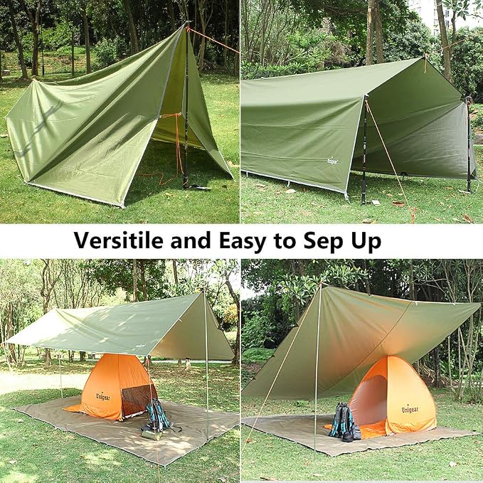 Unigear Hammock Rain Fly Waterproof Tent Tarp, 16.5x9.8ft, UV Protection and PU 3000mm Waterproof, Lightweight for Camping, Backpacking and Outdoor Adventure