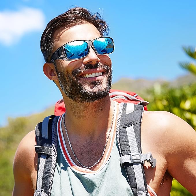 URUMQI Polarized Sunglasses Fit Over Glasses for Men Women, Wraparound Sun Glasses UV400 Protection for Driving Fishing