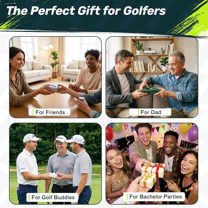 SAPLIZE Father’s Day Golf Gift for Dad – 4/10 Pack (80/200pcs, 3 1/4'') Bamboo Golf Tees Set, Gift-Ready Packaging, Funny Golf Accessories for Men, Golf Lovers & Weekend Players