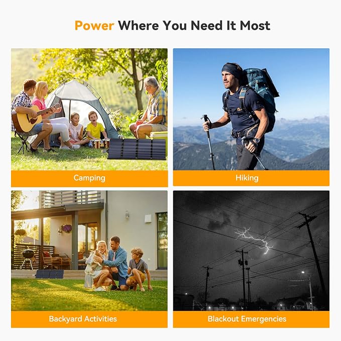 AMPSOS 36W Portable Solar Panel with Built-in MPPT: 23% Efficient M10 182mm Cells, Foldable USB-C Solar Charger for iPhone 17/16, iPad & Power Bank. Heavy Duty 900D Fabric for Camping & Backpacking
