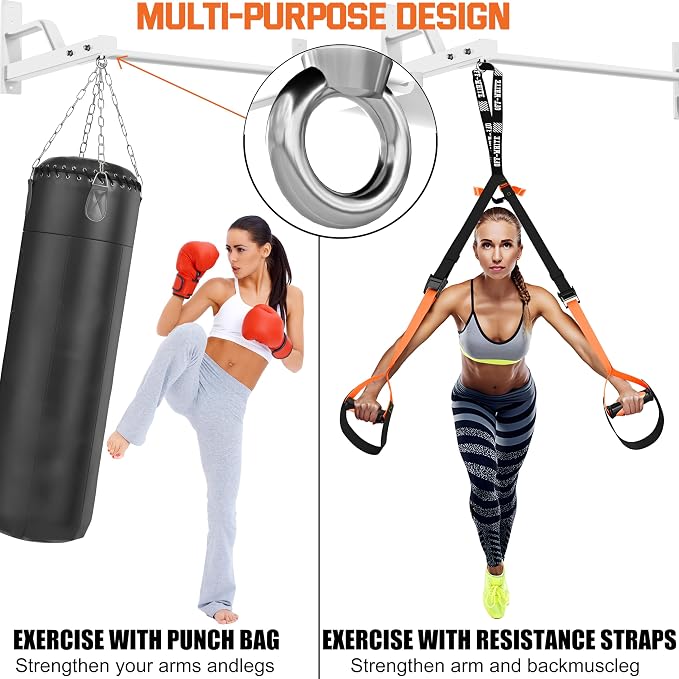 2026 Upgrade Pull Up Bar Wall Mounted - 600 lbs Heavy Duty Strength Training Pull-Up Bars, Ideal Rogue Pull Up Bar for Home and Commercial Gym, Easy Installation Chin Up Bar, Versatile Garage Pullup Bar