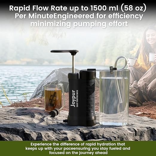 Camping Water Filter Pump Water Filtration System Survival,Portable Water Pump with Filter,Water Purifier Pump