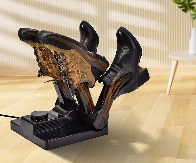 Portable Electric Shoes Boots Dryer and Warmer with Timer Heater and High Output Fan, Folding and Drying Adjustable Rack