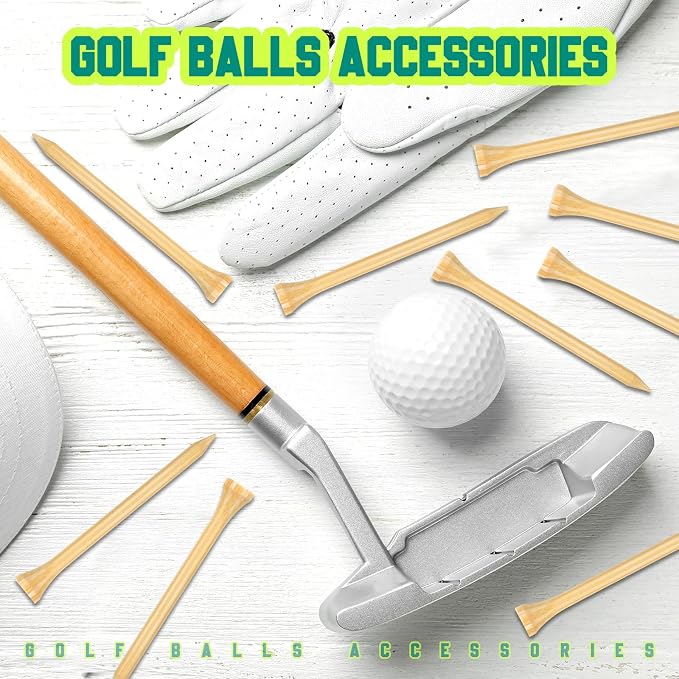Mudder Golf Tees Bulk Wooden Bamboo Golf Tees Multicolor Wood for Men Balls Accessories