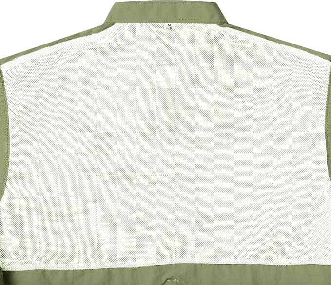 Alimens & Gentle Short Sleeve Fishing Shirt Wicking Fabric Sun Protection Casual Button Down Shirts