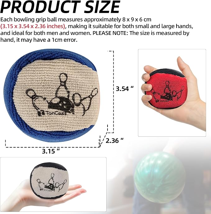 TonGass Microfiber Ultra Dry Bowling Grip Ball, Microfiber Bowling Grip Bags, Bowlings Powder Bag for Hands Use - Multicolor