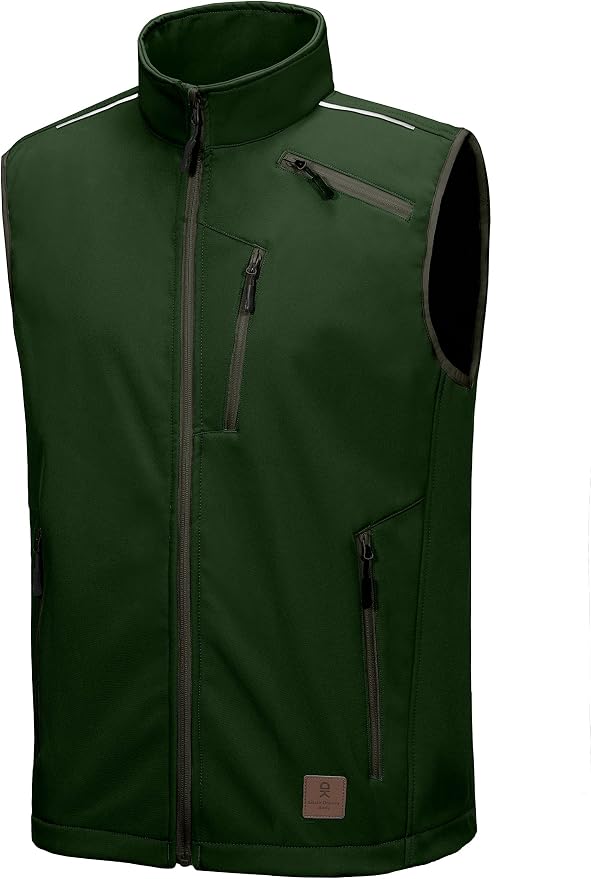 Little Donkey Andy Men's Lightweight Fleece Lined Softshell Vest Windproof Sleeveless Jacket for Hiking Travel Golf