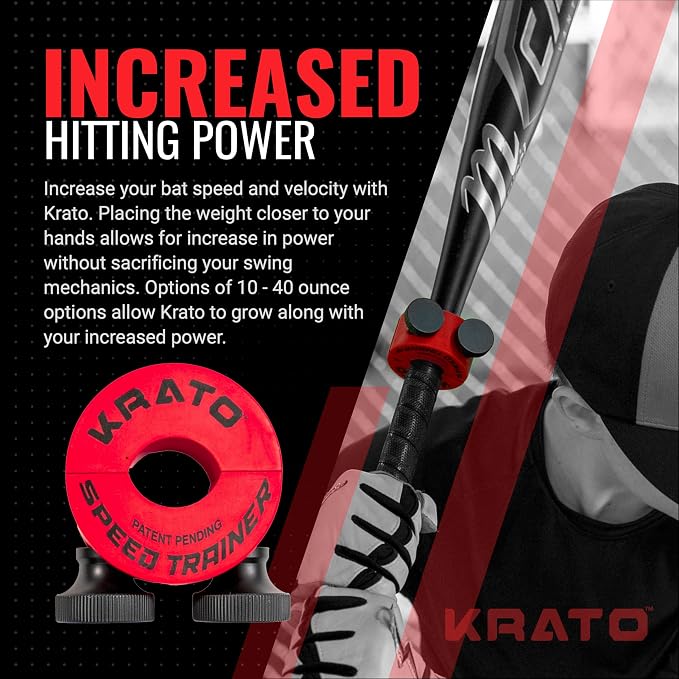 Krato Bat Weight - Baseball and Softball Bat Training Weight for Youth, High School, College