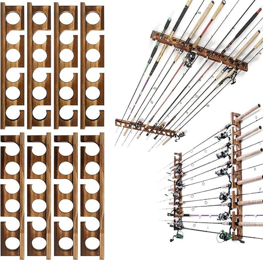 Ghosthorn Holds Up to 24 Rods Fishing Pole Rod Racks Wall or Ceiling Mounted Fishing Pole Rod Holders for Garage Storage Organizer Fishing Gear Equipment for Men Women