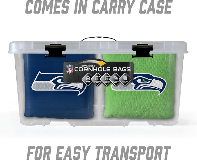 YouTheFan Officially-licensed NFL Set of 8 Cornhole Bags - All Weather Dual Sided Slide & Stop - regulation size