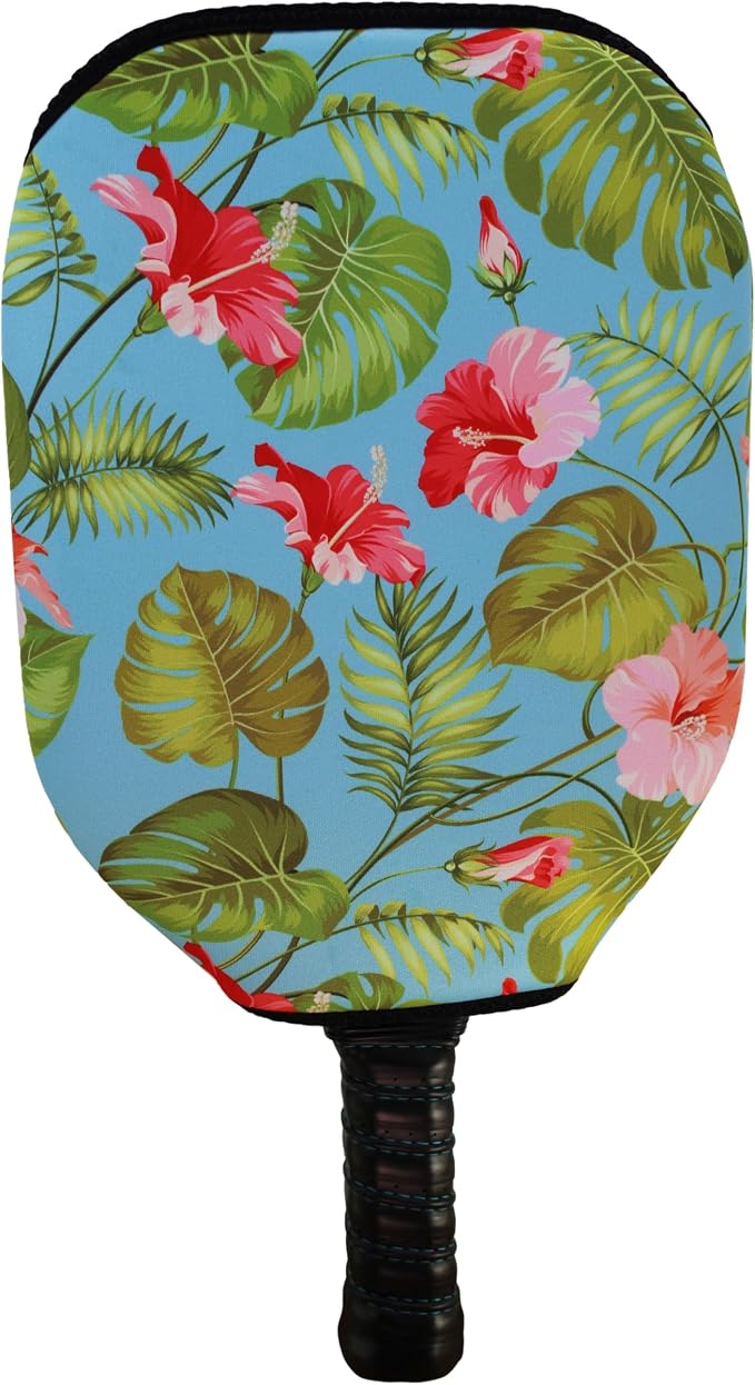 BeeJos Hawaiian Collection: Premium Slip-On Pickleball Paddle Cover-Fits Standard Size Paddles-Zipperless (Paddle not Included)