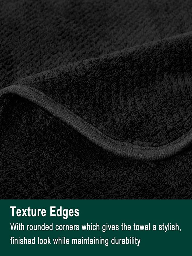 Bath Sheets 40x80 Inches 2-Piece, Extra Large Bath Towels, Soft Absorbent Quick Dry, Microfiber Towels for Bathroom Beach Pool Gym Spa, Black