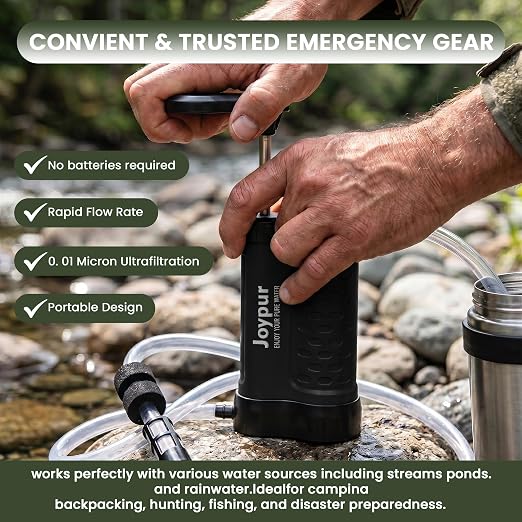 Camping Water Filter Pump Water Filtration System Survival,Portable Water Pump with Filter,Water Purifier Pump