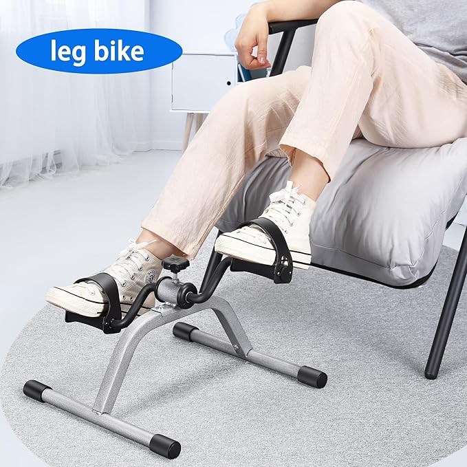RYGEO Pedal Exerciser Mini Exercise Bike for Leg and Arm Recovery Exercise Lightweight and Portable Floor Bike