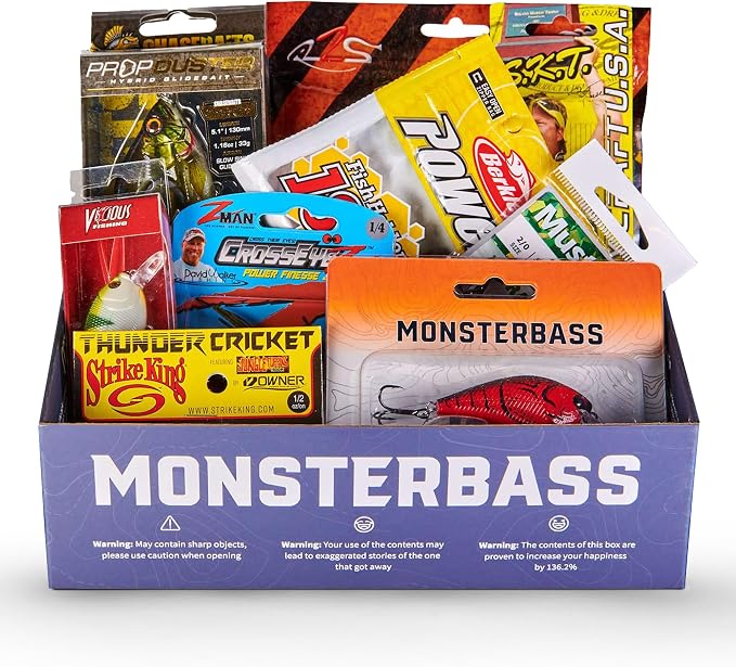 Mystery Fishing Tackle Box, Bass Fishing Kit, 7 Premium Topwater Lures | Includes Frog, Popper, Buzzbait and More Topwater Lures. Ideal for Freshwater Bass Anglers and Fishing Enthusiasts