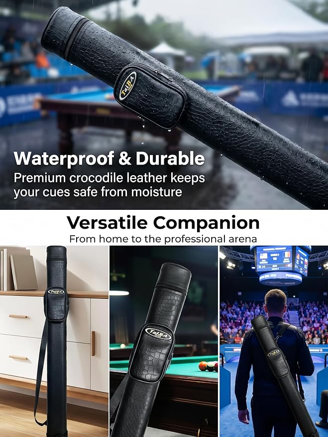 Tai ba cues 2-Piece Pool cue Stick with Case, Genuine Leather Grip, 13mm Tip, 58", 3/8 * 8 Pin Joint, Hardwood Canadian Maple Professional Billiard Cue Stick 19, 20, 21 Oz, Pink, Blue, Green, Orange