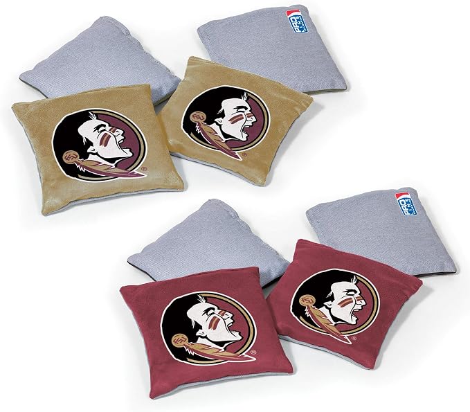 NCAA College Dual Sided Bean Bags by Wild Sports, 8 Count, Premium Toss Bags for Cornhole Set - Great for Tailgates, Outdoors, Backyard