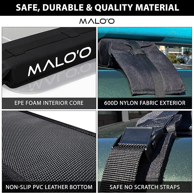 Malo’o Universal 32” Soft Roof Rack Pads for Surfboards/SUP/Kayaks/Canoes