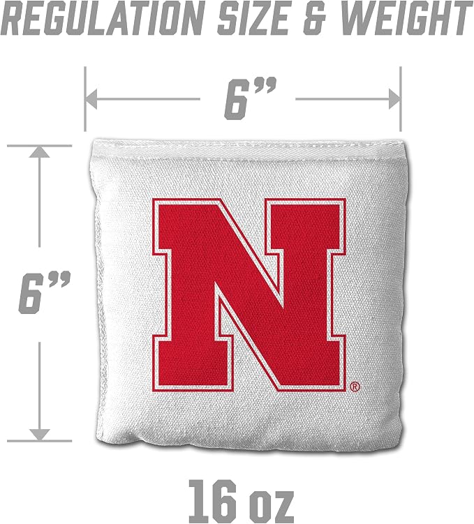 YouTheFan Officially-Licensed NCAA Set of 8 Cornhole Bags - All Weather Dual Sided Slide & Stop - Regulation Size with Carry case