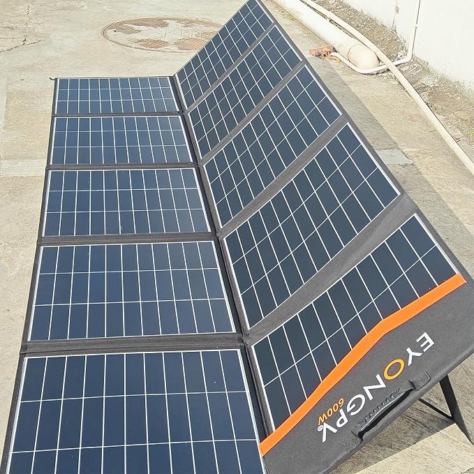 EYONGPV 600W Portable Solar Panel, 26% HPBC Cells, Foldable Solar Charger, 15ft (4.5m) Cable, 30A Anderson Output, IP65 Waterproof for RV Camping, for EcoFlow, Anker, Jackery, Bluetti Power Station