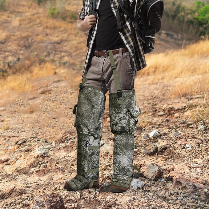 Snake Gaiters and Chaps for Men and Women - Waterproof Guards, Adjustable Protection for Legs