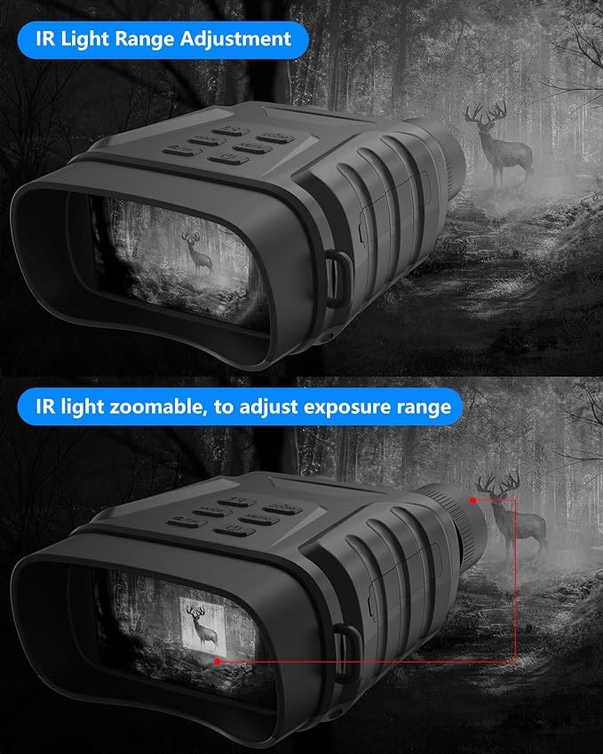 Night Vision Goggles, Binoculars Gifts for Mens, Viewing up to 650FT in Total Darkness, 64GB Card High-Powered Monocular Telescope for Stargazing, Hiking, Wildlife Watching